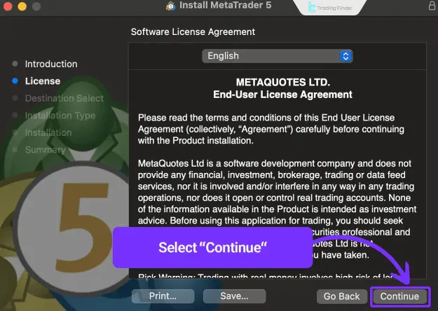 MetaTarder 5 Install Process